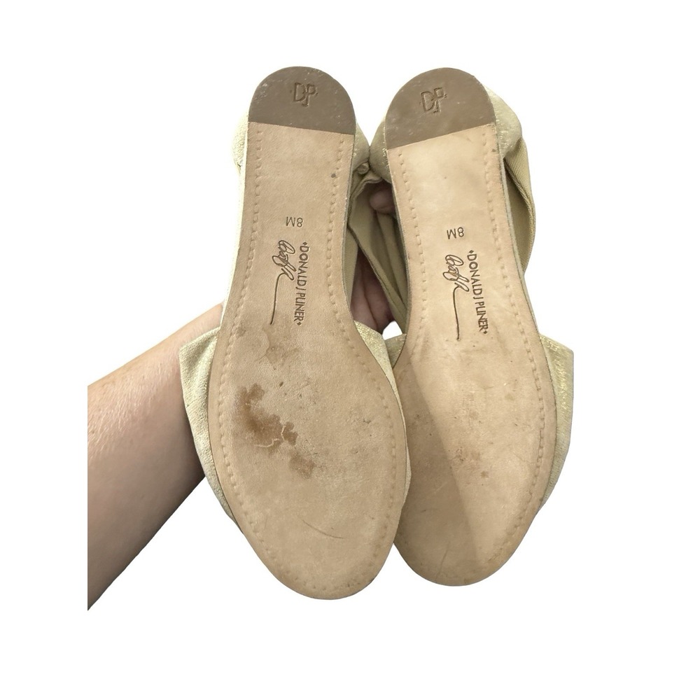 Donald Pliner Champagne gold sandals knotted bow fabric size 8M - Picture 5 of 6